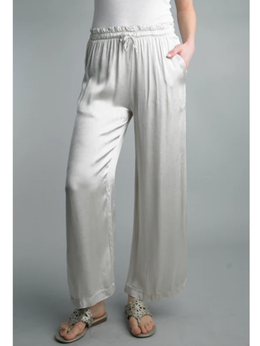 Tempo Paris Silky Wide Leg Palazzo Pant Size Small